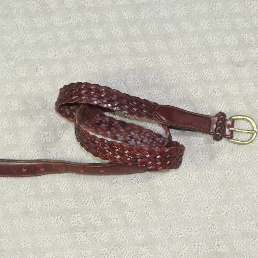 Vintage 90's The Limited Woven Leather Belt 38"